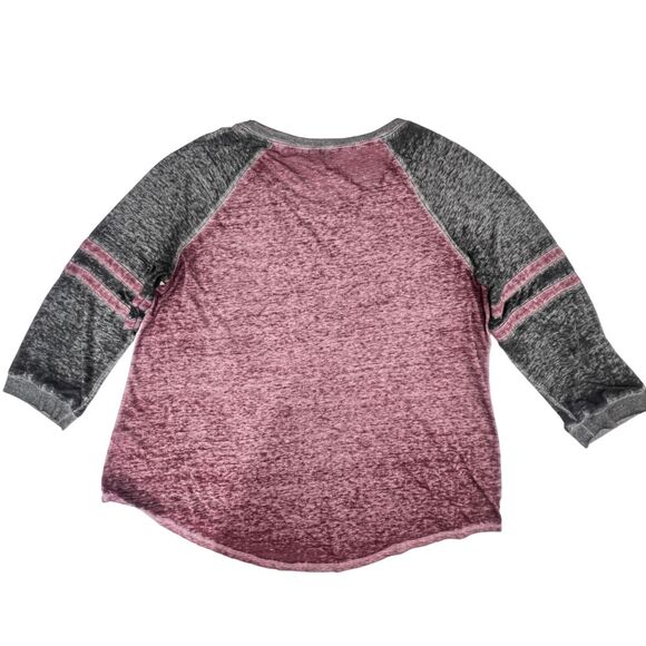 Cato Top XL Burgundy Raglan Sleeve Religious Faith Graphic Tee Love Like Jesus - Picture 7 of 8